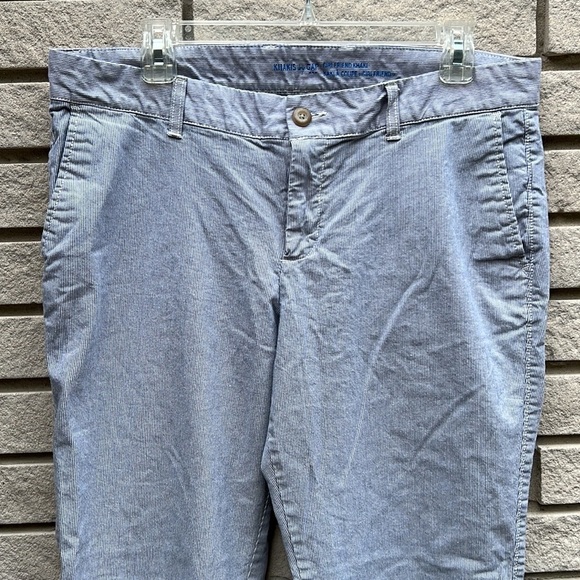 GAP Girlfriend Khakis Capris Blue Stripe Sz 12 - Picture 2 of 11